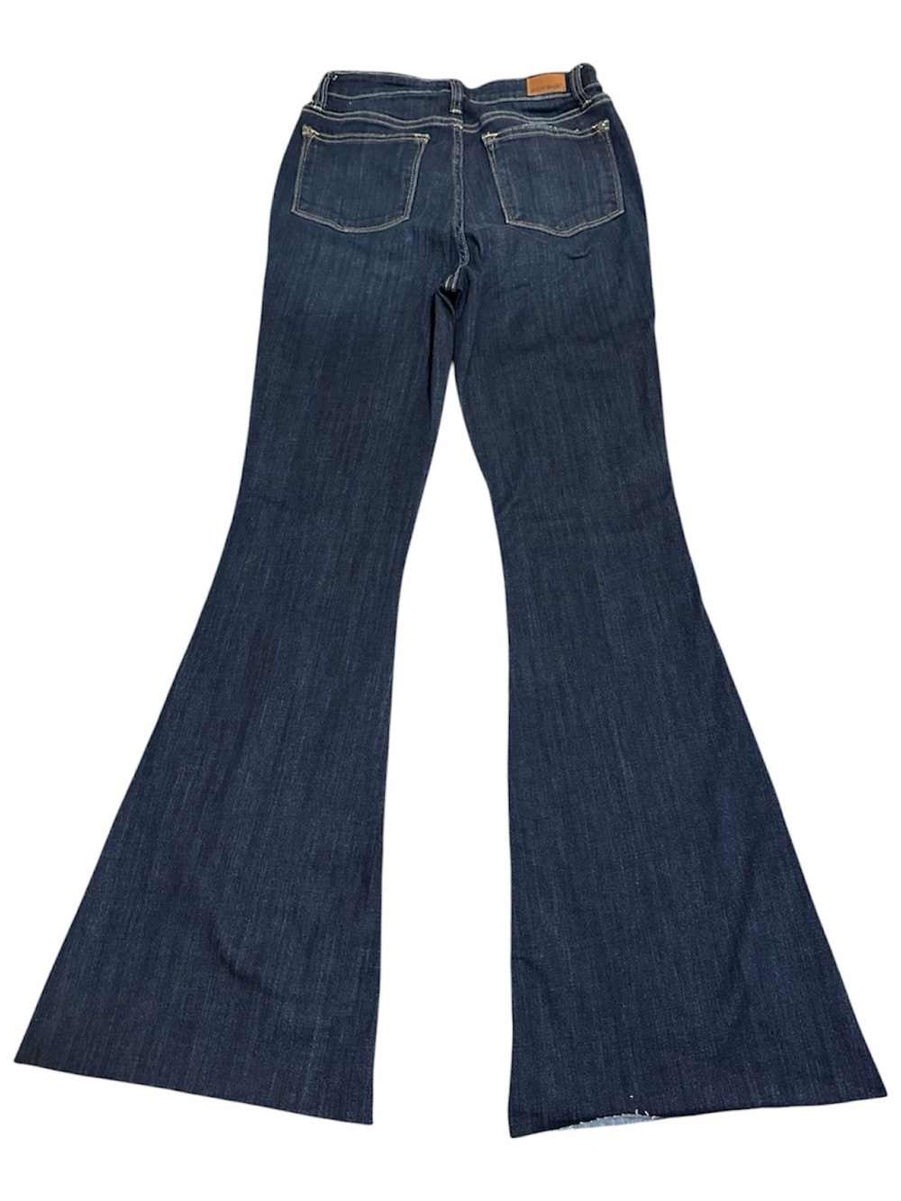Judy Blue Dark Blue High-Rise Raw Hem Flare Jeans - Picture 3 of 7